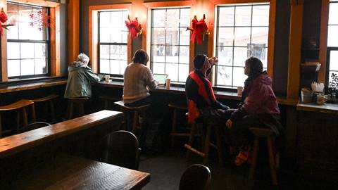 Guests relaxing at Cabinet Mountain Coffee