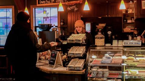 Guests ordering food at Cabinet Mountain Coffee