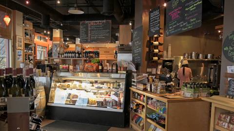 Interior counter and display at Gourmandie