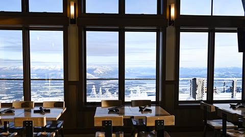 View out the windows of The Nest restaurant