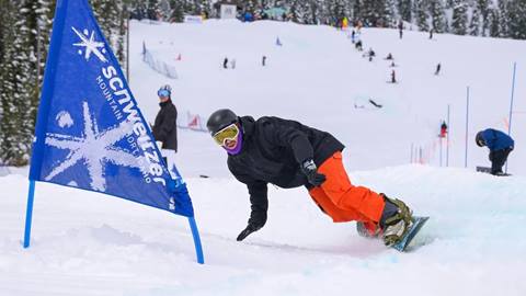 Athlete competing in the banked slalom