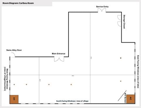 Room Diagram of Schweitzer's Caribou Room