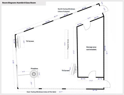 Room Diagram of Humbird's Glass Room at Schweitzer