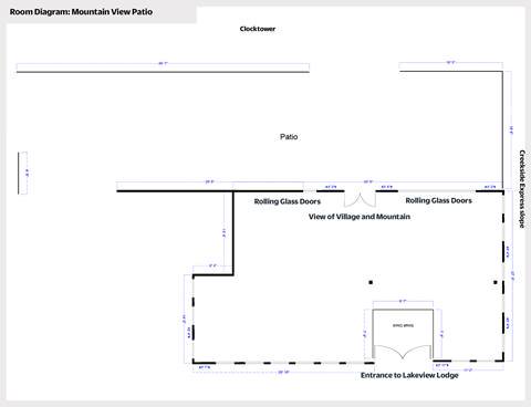 Room Diagram of Schweitzer's Mountain View Patio