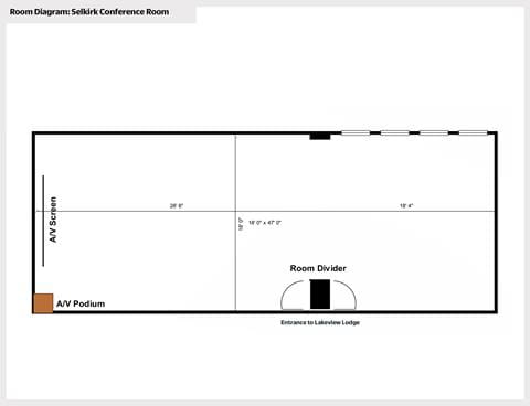 Room diagram of Schweitzer's Selkirk Conference Room 