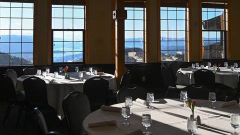 Schweitzer's Caribou Room set up for Easter Brunch