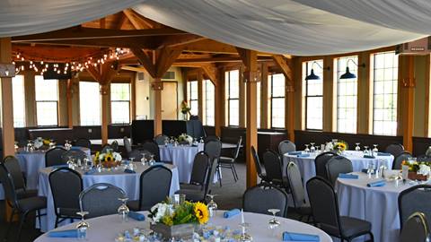 Schweitzer North Room set up for a wedding reception