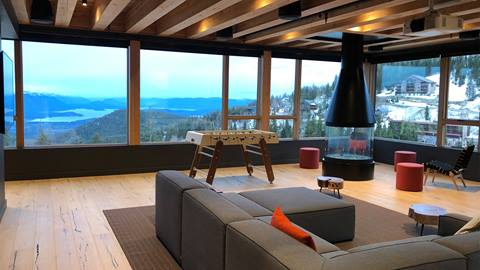 Glass Room at Schweitzer's Humbird Hotel with stunning views of Lake Pend Oreille