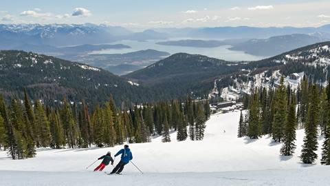 A group of skiers during a lesson at Schweitzer 