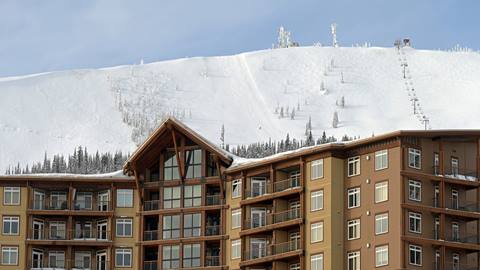 Slopeside view at Whitepine Lodge at Schweitzer