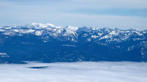 Winter view of Rocky Mountain horizon from Schweitzer