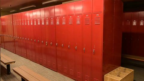 Row of lockers for rent at Schweitzer