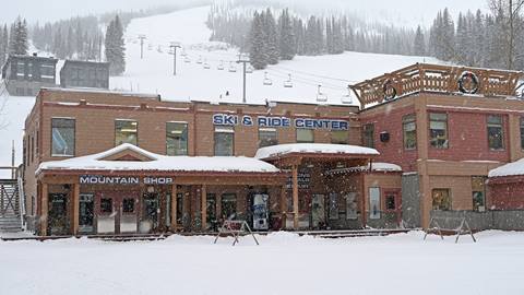 the source mountain shop exterior snow chairlift