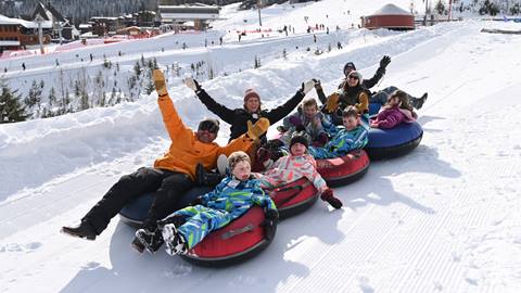 tubing family hermits hollow smiling sunny