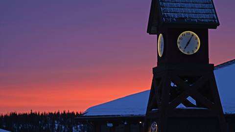 orange sunset twilight clocktower